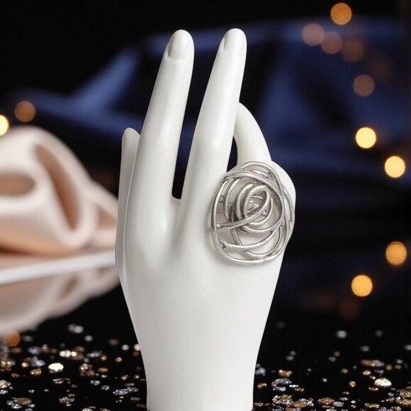 🆕️ Turkish Zamak Boho Chic Handmade Adjustable Ring 🌿 Trendy Statement Jewelry - Picture 3 of 13